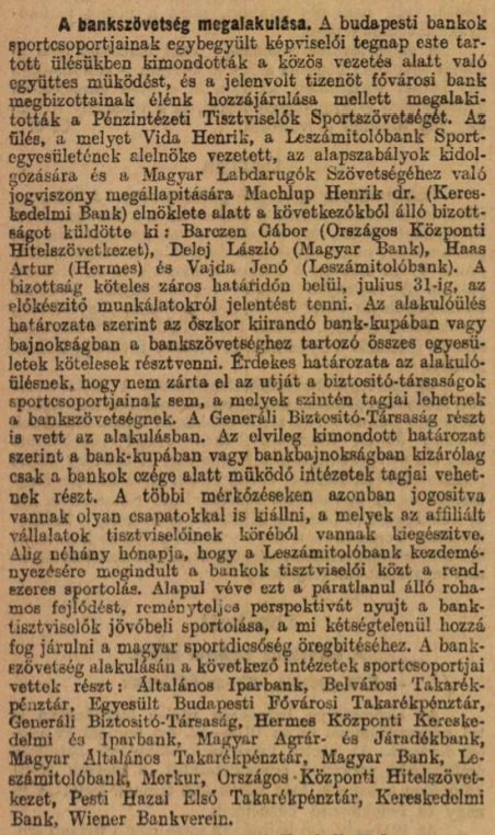Pénziniézeti Tisztviselők Országos Sportszövetsége 1912.jpg