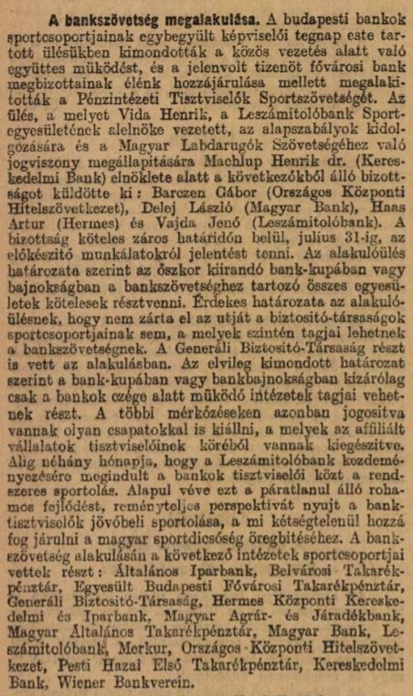 Pénziniézeti Tisztviselők Országos Sportszövetsége 1912.jpg