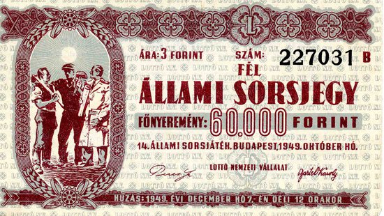 Az utolsó magyar állami sorsjegy-játékok egyike. Ajánlókép